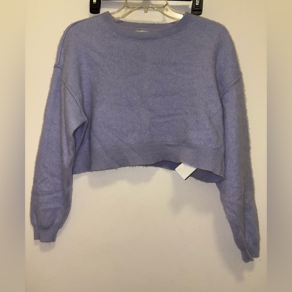 Pilcro from Anthropologie cropped 100% cashmere sweater Purple Size Medium